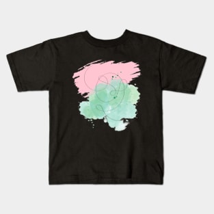 Pastel Abstract Line Watercolor Kids T-Shirt